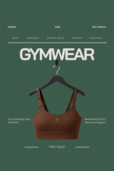 sports bra, workout bra, gym top, athletic bra, seamless bra, new arrival, minimalist, calm, trustworthy, green, brown, neutral